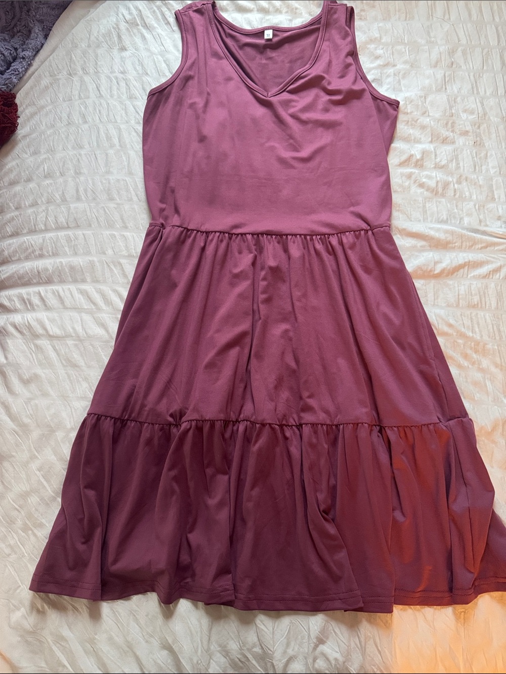 Girls' Sleeveless Tiered Dress in Dusty Rose